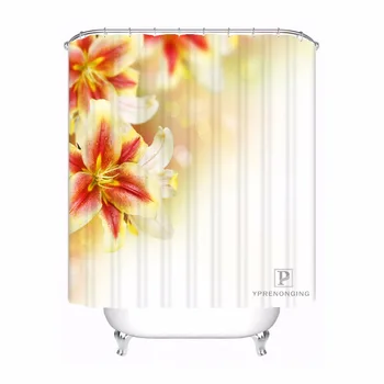 

Custom Orchid Flowers Bath Curtain Bathroom Mildewproof Waterproof Polyester Shower Curtain#180417-04-83
