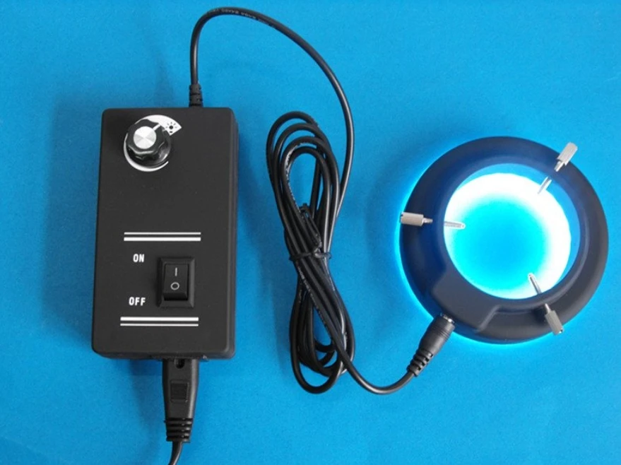 

60mm Inner Diameter 60 PCS LED Bulb Ring Lamp White Ring Light for Stereo Microscope Ring Lamp with Adapter 220V or 110V