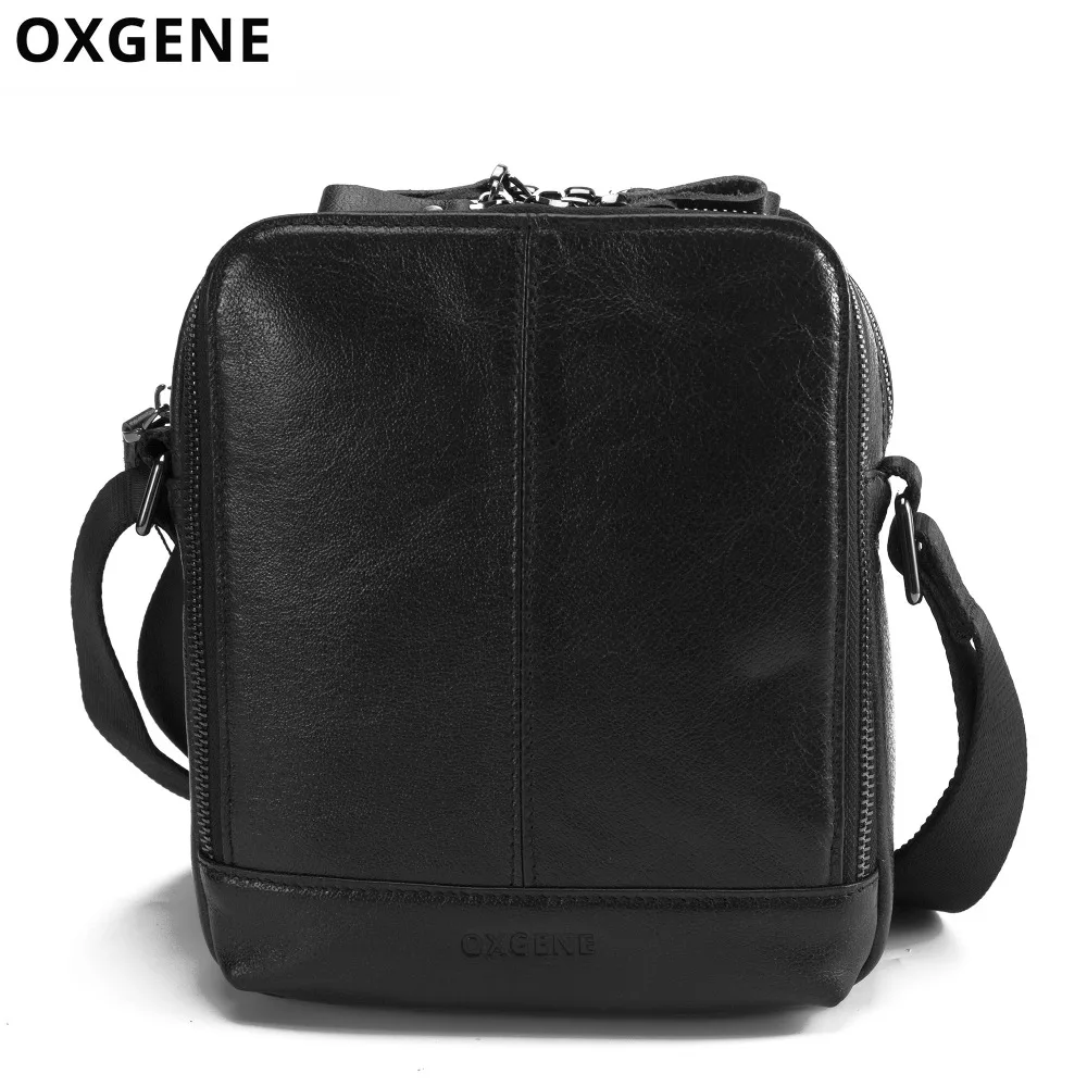 New 2018 Genuine Leather Mens Crossbody Shoulder Bags Buffalo Leather Functional Zipper Pocket ...