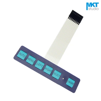 

10Pcs Squared 1*6 Menu Membrane Matrix Keypad Switch For MCU Interface With LED Indicator