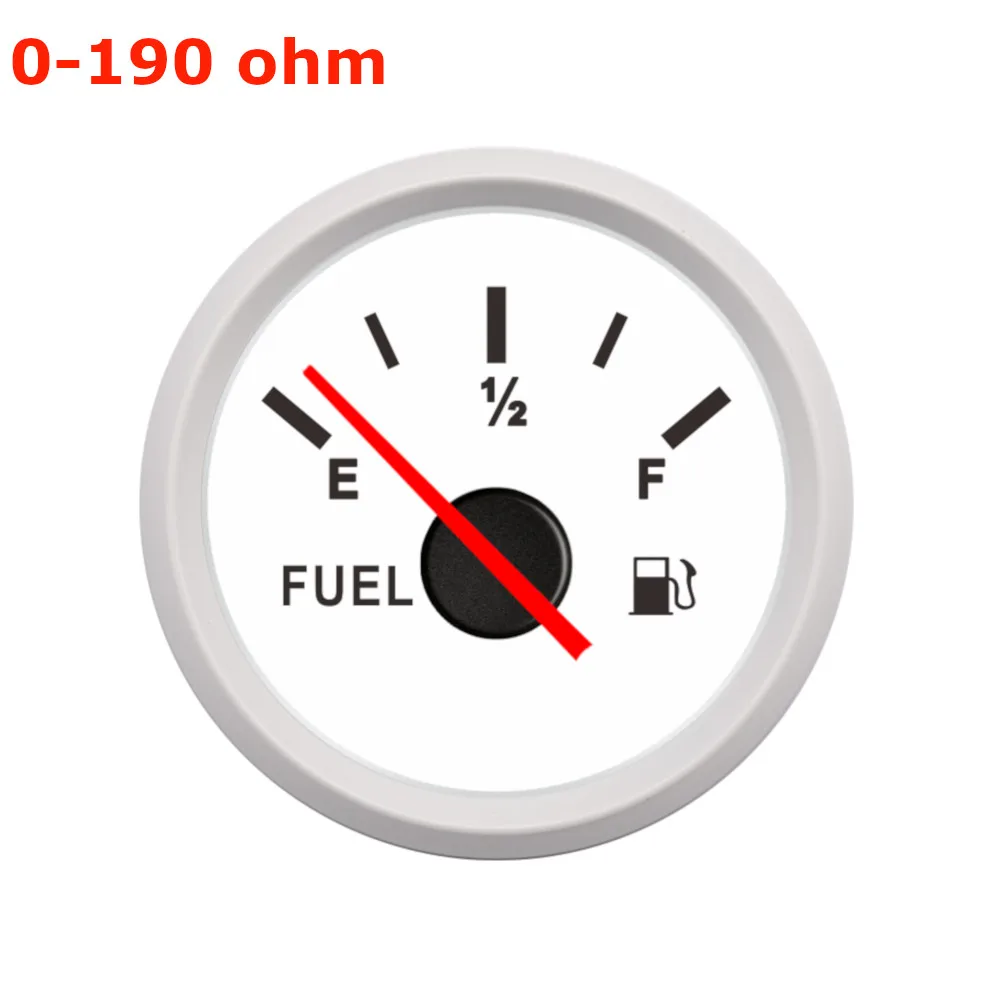 52 мм " 9-32 в датчик уровня топлива Автомобильная лодка морской E-1/2-F датчик уровня топливного бака 0-190ohm 240-33ohm указатель топлива светодиодный дисплей - Цвет: WW 0-190ohm