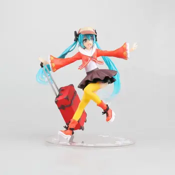 

Anime Hatsune Miku Suitcase Autumn Clothing PVC Action Figure Collectible Model Toy 17CM