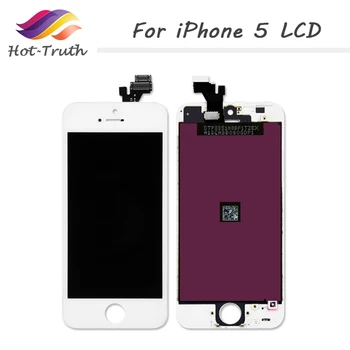

Hot-Truth 5pcs/lot for iPhone 5 LCD Display Replacement Touch Screen Digitizer Assembly 100% Top AAA 4 inch No Dead Pixel