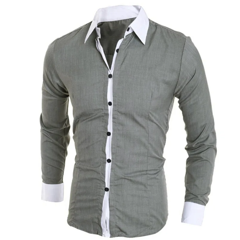 2018 shirt Men Summer Brand Personality Long Sleeve Slim Fit Male Basic T Shirt Blouse Top Size M-XL camisa masculina #FM21 (12)