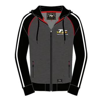 

Free shipping 2018 Isle of Man TT Races Black/Grey Zip up Hoodie moto racing shirt moto jersey Adult Hoodie Sports