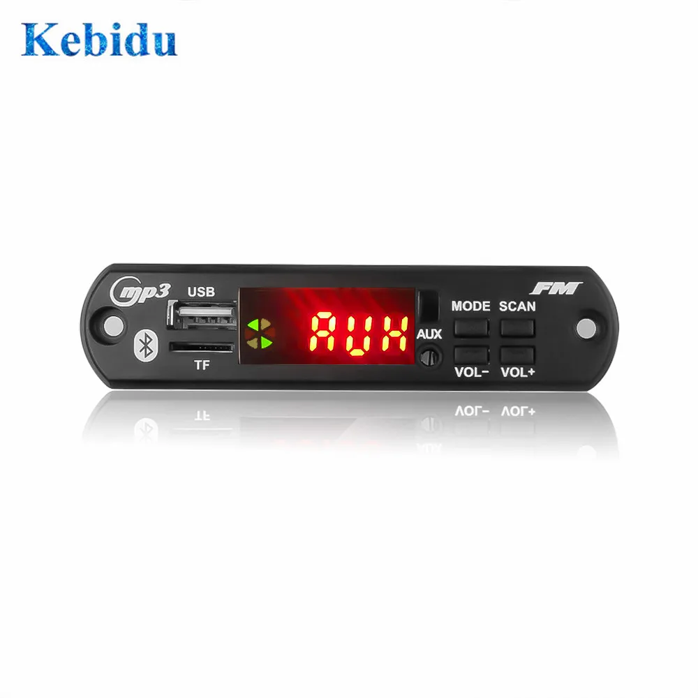 

KEBIDU Color Screen MP3 WMA Decoder Board 5V 12V Car Audio USB TF FM Radio Module Wireless Bluetooth MP3 Player