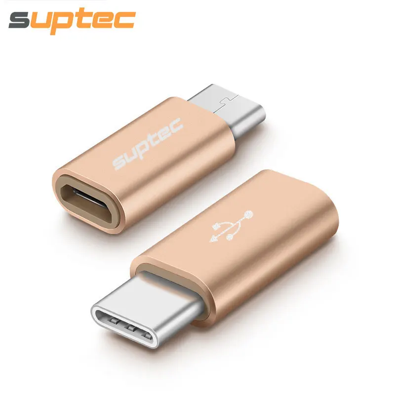 SUPTEC 2 шт USB адаптер usb type C штекер Micro USB Женский адаптер типа OTG-C Конвертер Разъем для Macbook samsung huawei