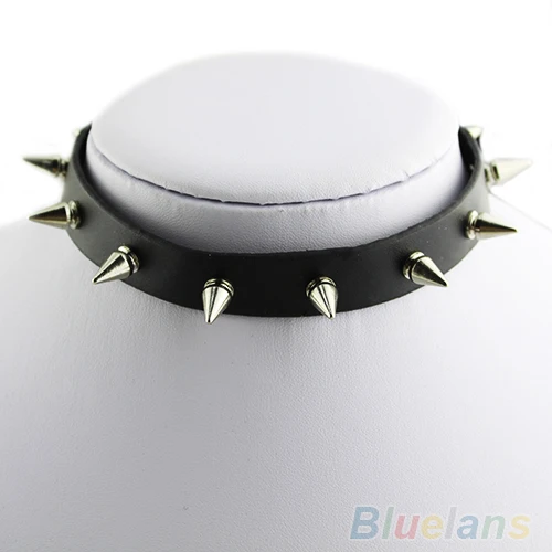 

Gothic Men Women Unisex Faux Leather Spike Rivet Choker Punk Necklace Jewelry