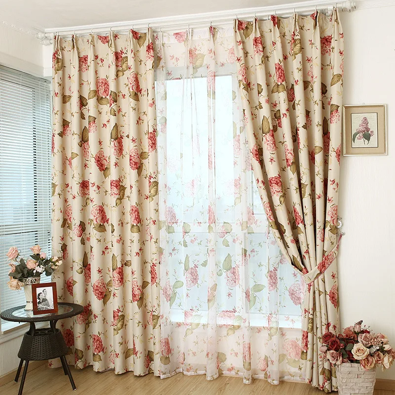 

Flowers Bloom, Rain, Dew, Pastoral Shade Curtains for Living Dining Room Bedroom.