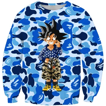 

New arrival fashion Unisex Sweatshirt 3D Camouflage wukong print simple Casual white relaxtion oversized Clothes Free shipping