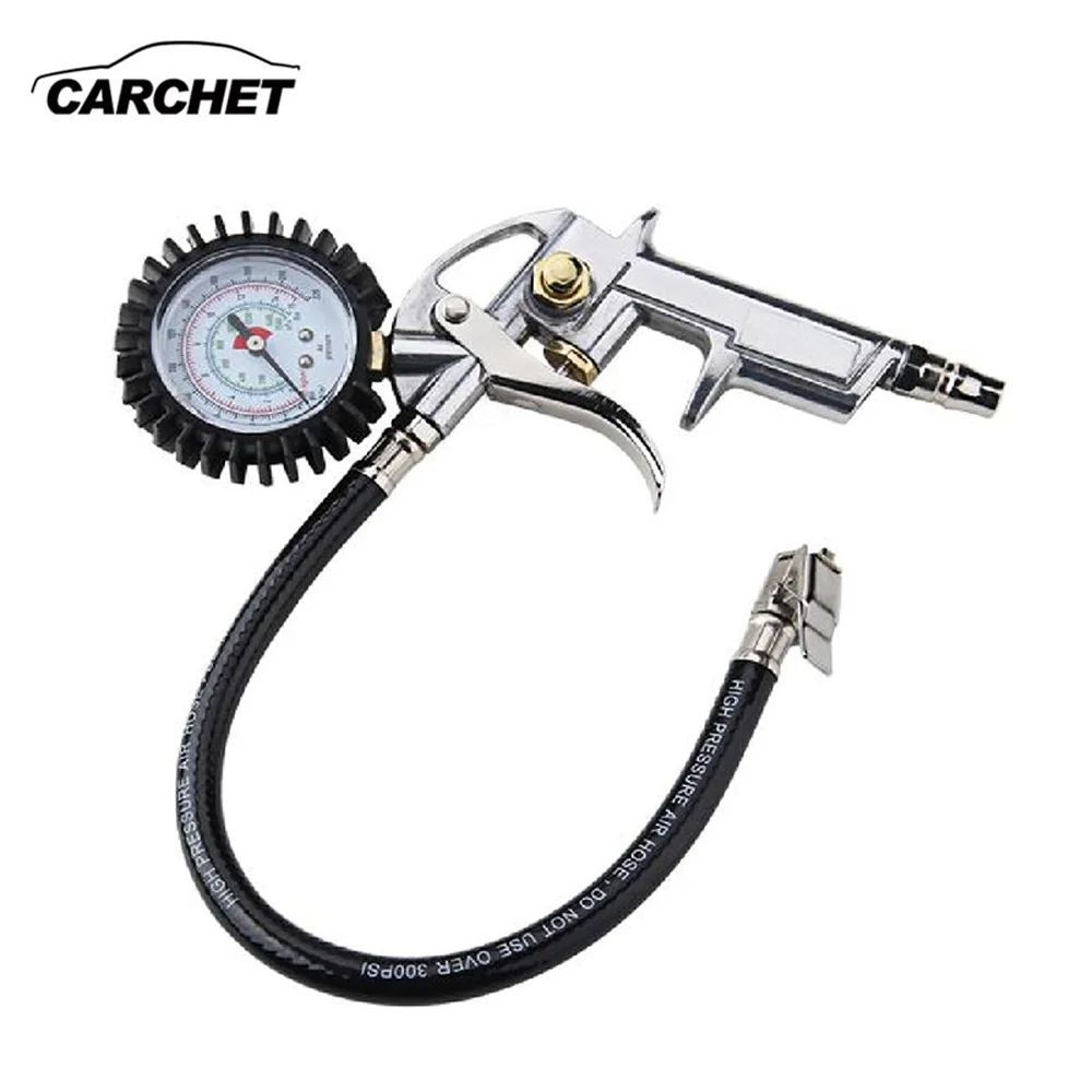CARCHET Universal Tire Inflator With Pressure Gauge Tyre Pressure Air