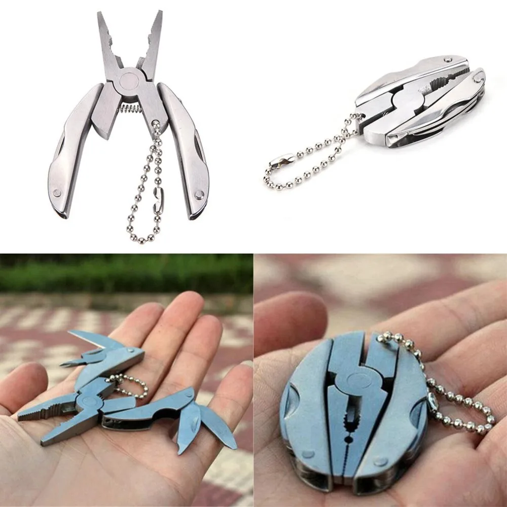 

Pocket Multitools Plier 1pc Outdoor Mini Portable Folding Muilti-functional Plier Clamp Keychain Hiking Camping Tool