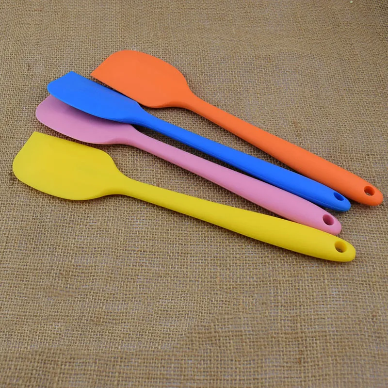 1PC Silicone Batter Scraper Cake Baking Cream Butter Spatula Squeegee Candy Color Mixing plate blade Kitchen Pastry Tools