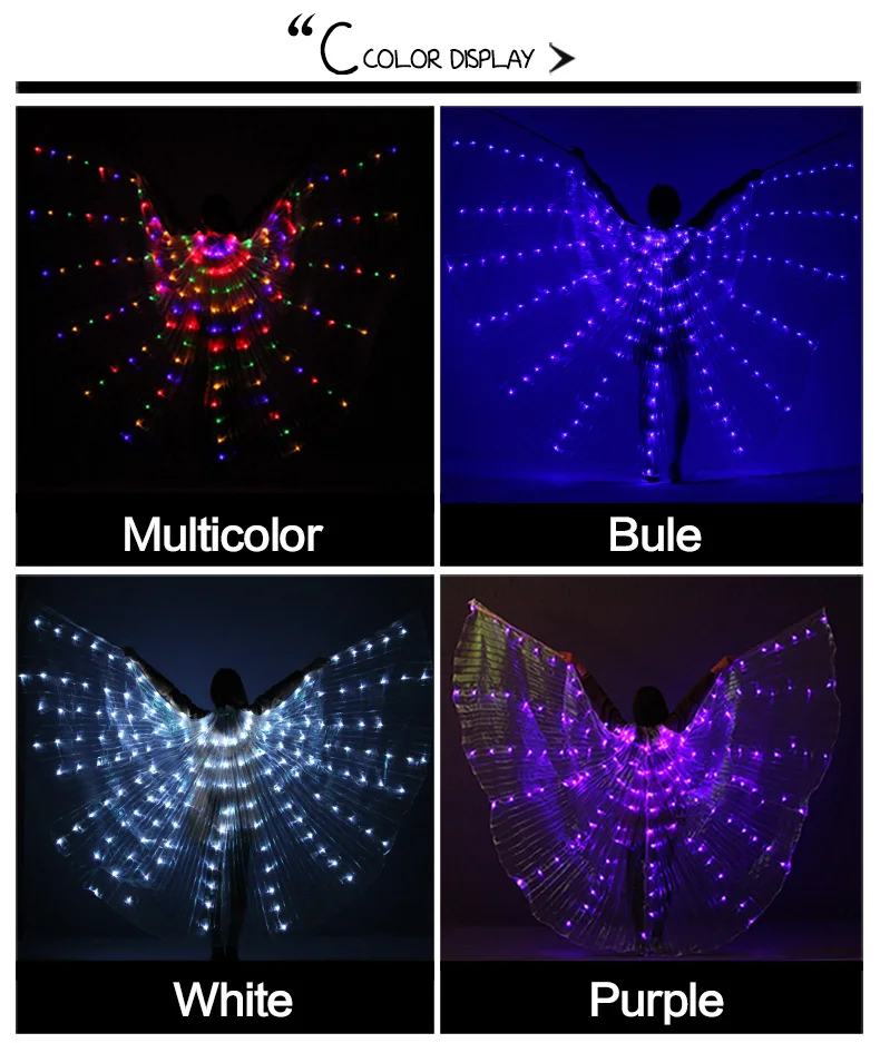 Танец живота светодиодный Isis Крылья красочные популярные сцены реквизит крылья реквизит с палкой вечерние подарки танец живота