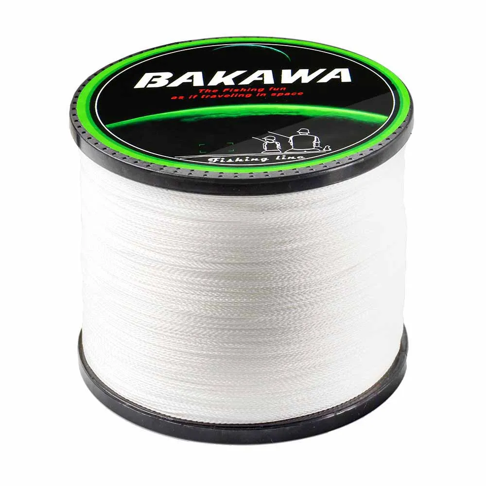 BAKAWA 1000 м PE плетеная леска 4 нити 10-85LB Multifilament леска - Цвет: 4 Stand 1000M WHITE