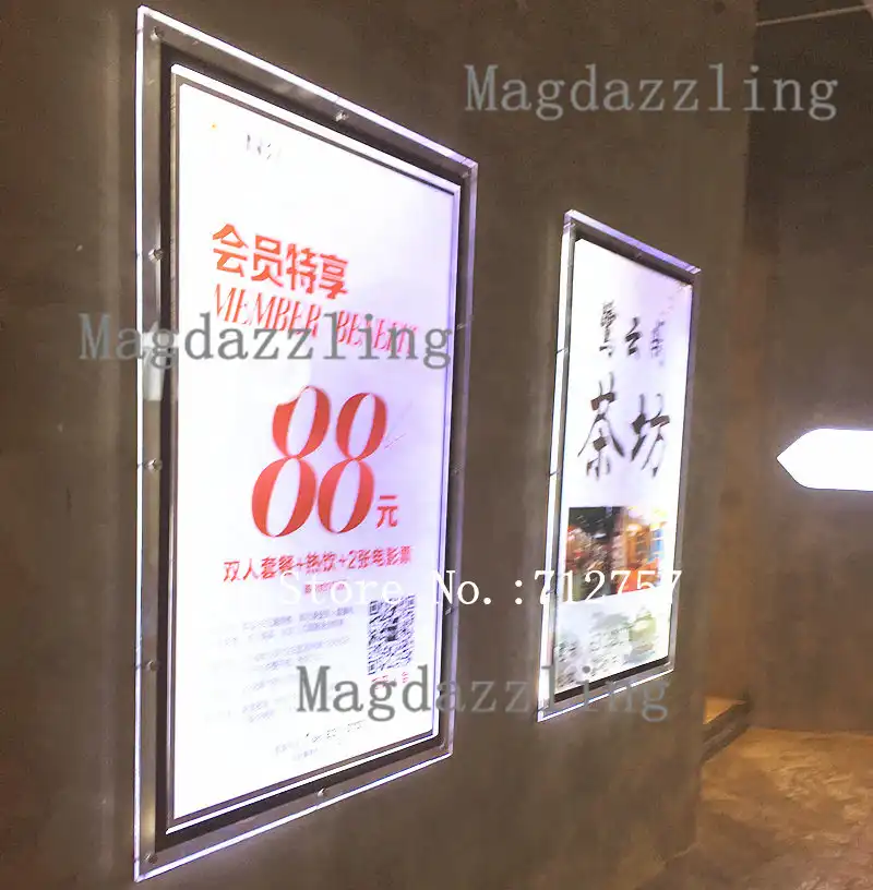 A1 Size Ultra Thin Crystal Frame Led Illuminated Advertising Light