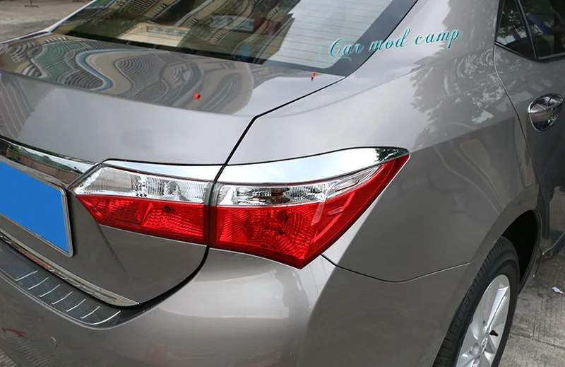 4pcs Chrome Rear Taillight Lamp Cover Trim fit for 2014 2015 2016 Toyota Corolla