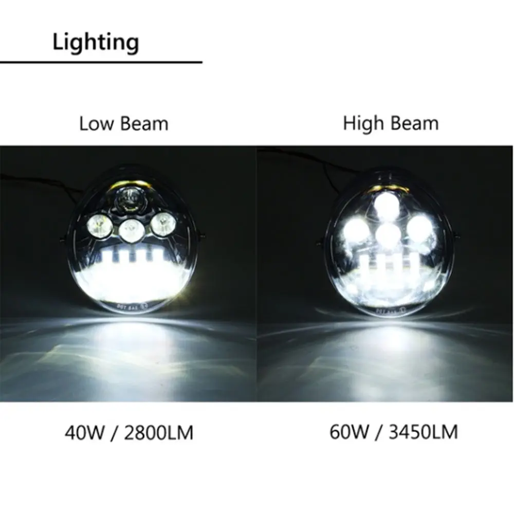 60 Вт точечный светодиодный передний фонарь для мотоцикла HI/Low Beam для VROD VRSC алюминиевая фара мотоцикла