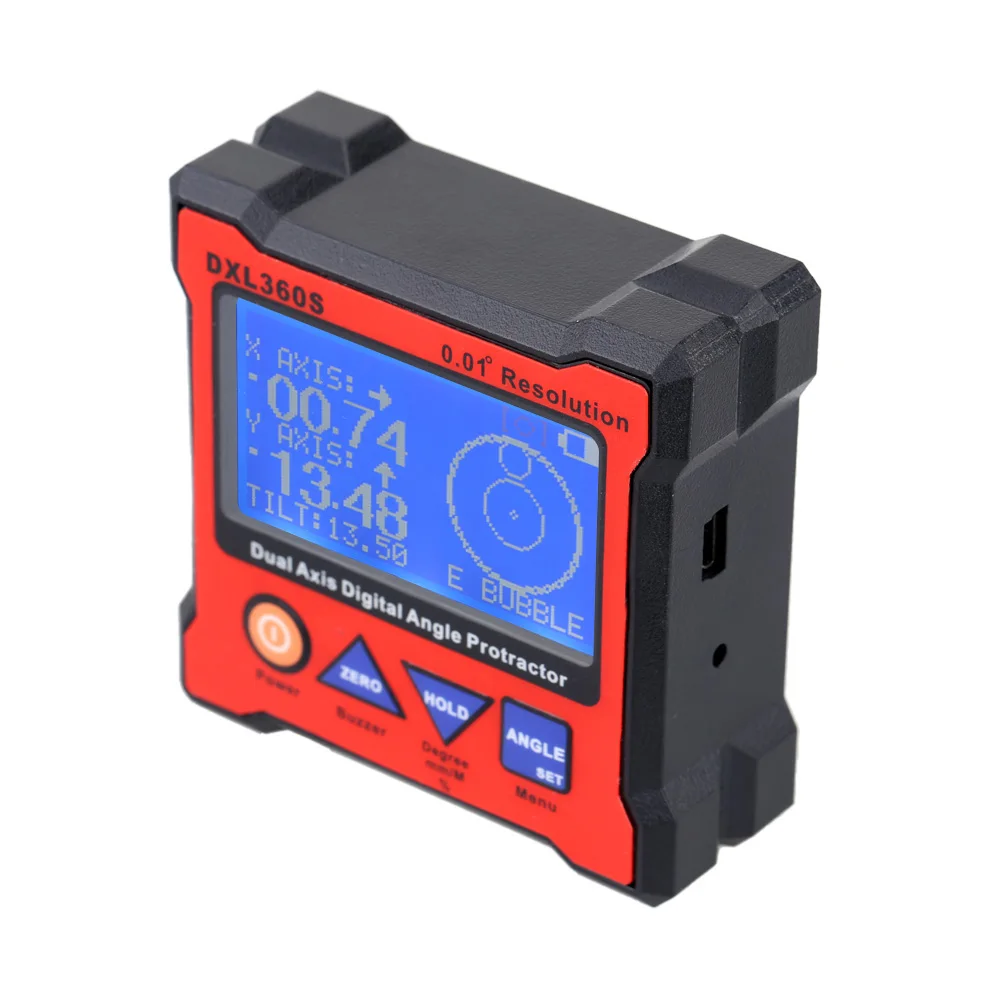 DXL360S двойная ось цифровая транспортир Двухосевой цифровой дисплей уровнемер с 5
