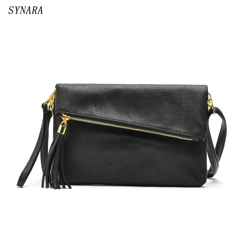 Модная женская сумка конверт кожаная мессенджер через плечо кошельки клатч