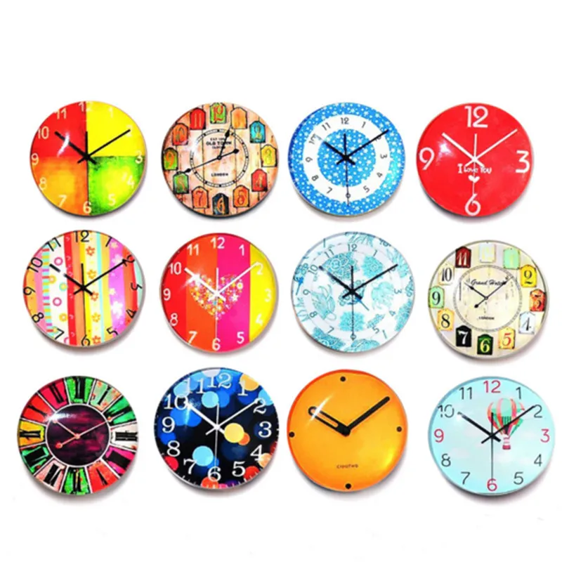 Retro Clock Widget Fridge Magnets Whiteboard Sticker Home Decoration Kids Gifts Glass Refrigerator | Дом и сад