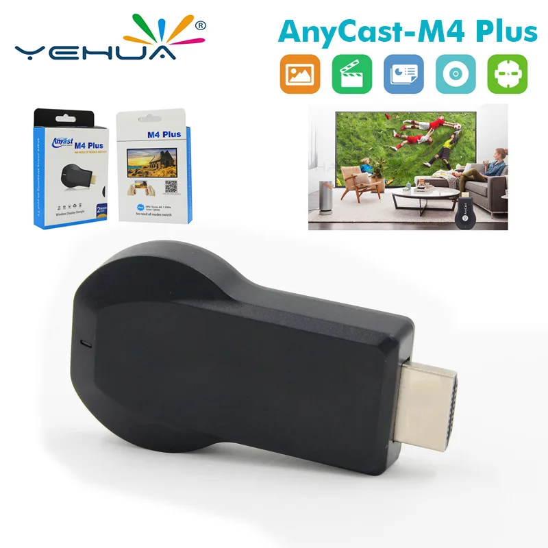 10pcs Anycast M4 Streaming Tv Stick adapter 1080p Hdmi Miracast Airplay DNLA Wifi Display cast For Windows Ios Tablet Smart TV