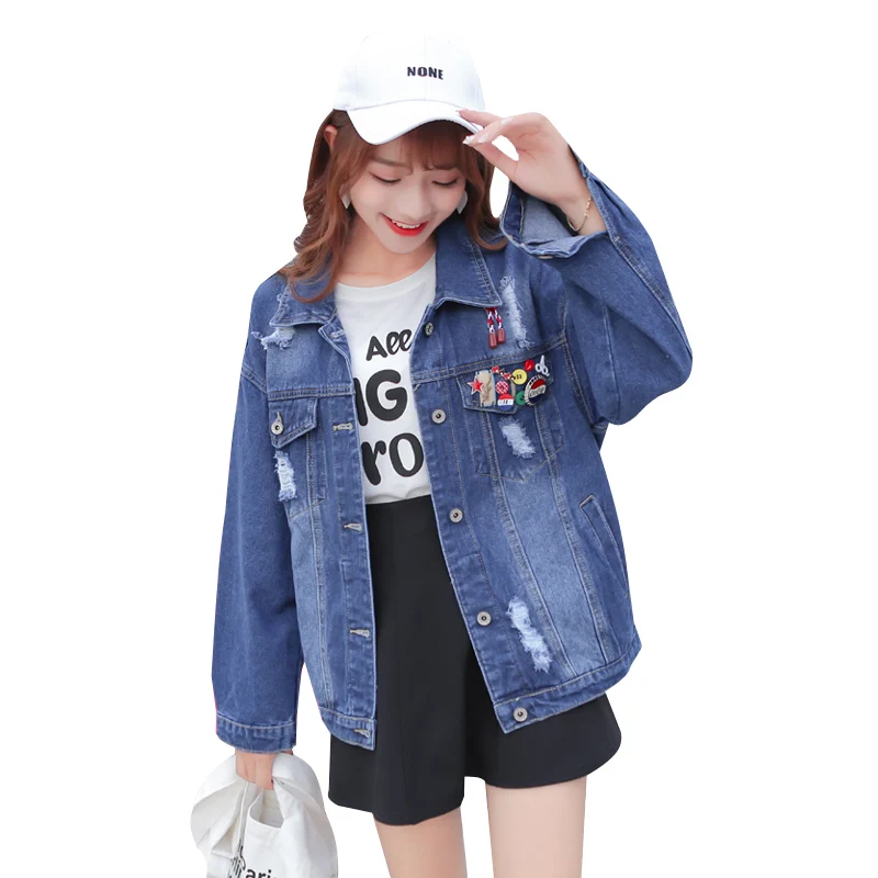 2017 font b Women b font Basic Coats Autumn Winter Female Denim font b Jacket b