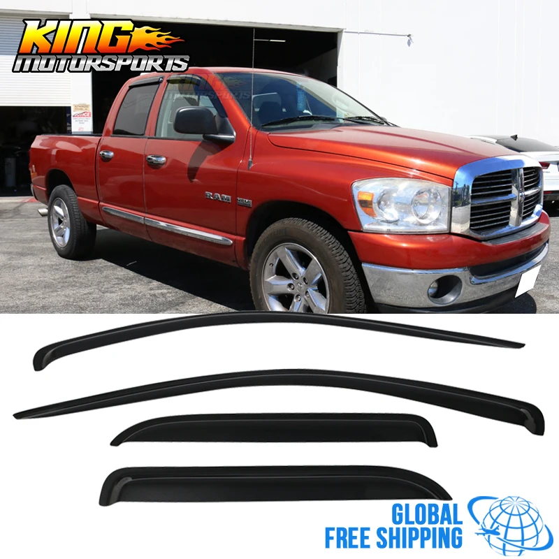 Подходит 02-09 Dodge Ram Quad Cab окна, 4 шт набор дым/тонированные акриловые глобальной