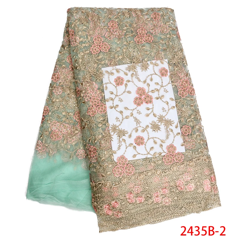 

Latest African Tulle Net Lace Fabric with Stones French Mesh Lace Fabric Embroidery Lace Fabric for Wedding Dress APW2435B-1
