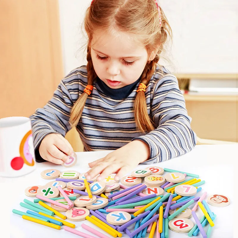 Детский деревянный Математика номера палочки математические игрушки детские, для малышей раннего обучения счеты образовательные игрушки