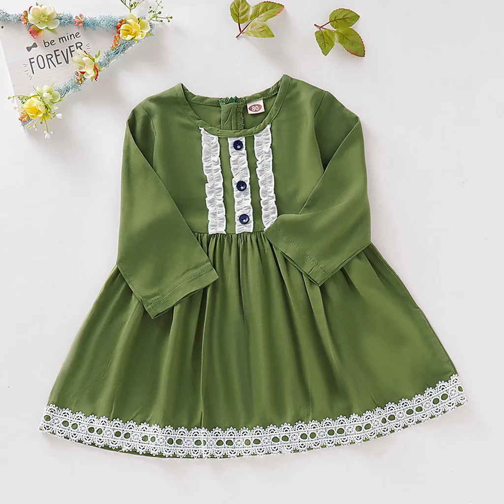 

Cute Korean Style Girl Dresses Baby Kid Girls Long Sleeve Autumn Winter Lace Party Princess Dress Clothes vestido infantil festa
