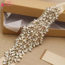 Золотые блестящие свадебные туфли со стразами ручной работы свадебные пояса с кристаллами и жемчугом аксессуары пояс-кушак для леди ZA031