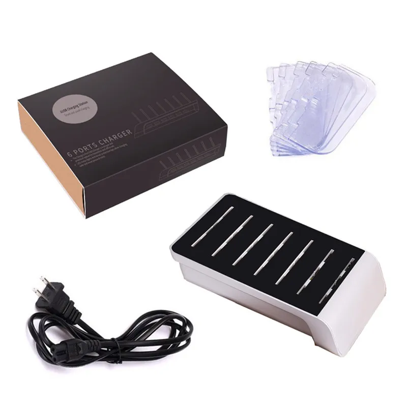 Kopen Nieuwe 6 Port USB Mobiele Telefoon Tablet Opladen 2.4A Effici euml;nte USB Charger Dock Station Adapter Voor iPhone 6 7 plus iPad air