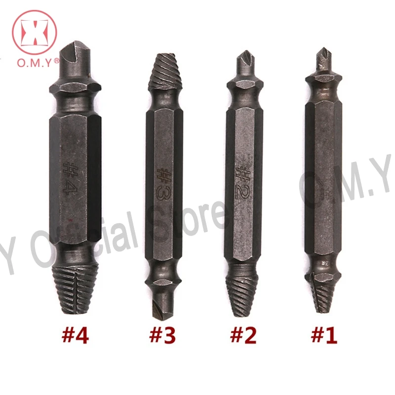 

OMY 4pcs Screws Remove Demolition Tools Screw Extractor Drill Bit Set Kit Drill Bit Power Tools Accessories Screw Extractor