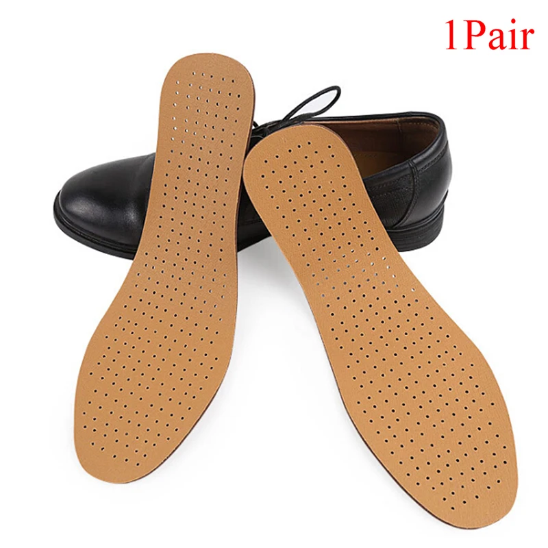 

1 Pair PU leather Women Men Comfortable Insoles High Quality Breathable Insoles Inserts flat Arch Deodorant Pad Fasciitis Insole