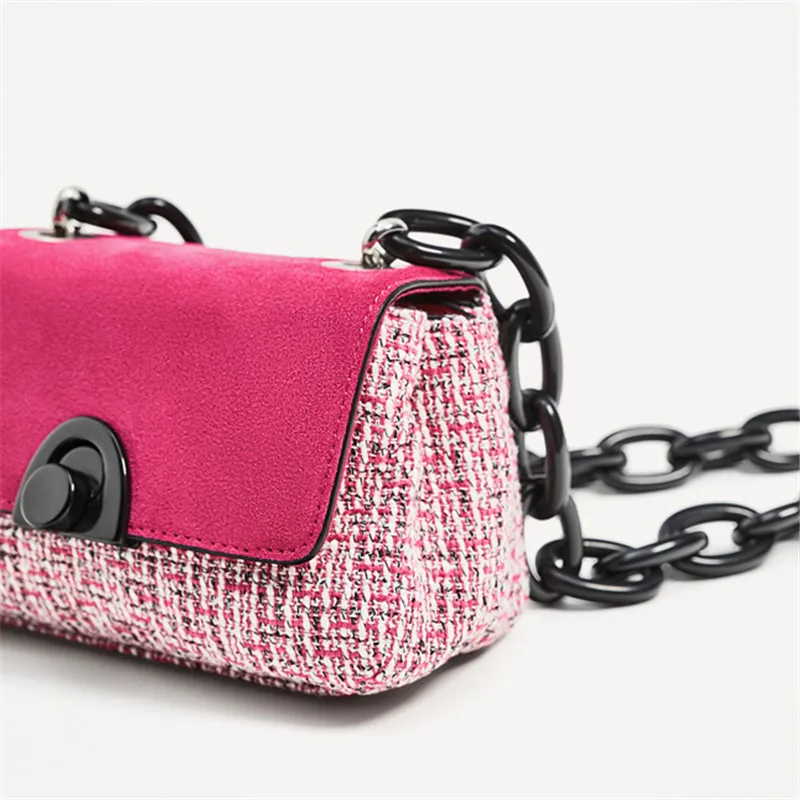 

New chain handle soft surface Shoulder Messenger hand small square bag Messenger bag handbag tide