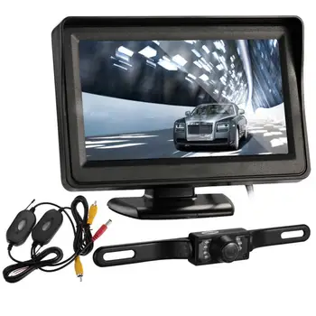

Marsnaska High Quality 4.3 Inch LCD Monitor Car Rearview Camera 7 LED + Wireless Transmitter & Receiver