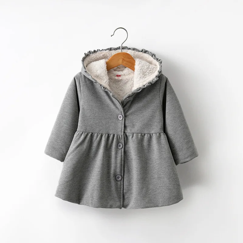 BibiCola New Arrived Winter Spring Baby Girls Long Sleeve Coat Jacket solid Hoodie Casual Outerwear 2-7Y | Детская одежда и обувь