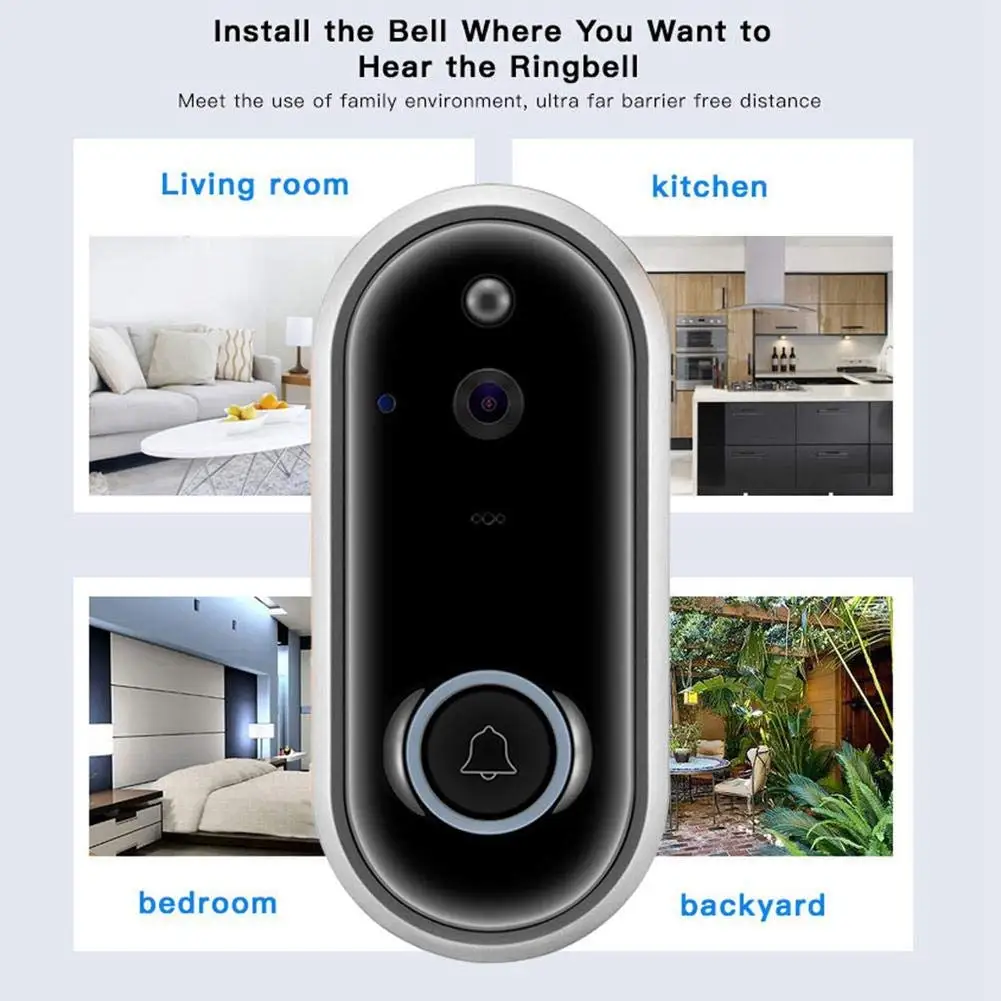 Видео дверной звонок 1080 P/720 P WiFi Кольцо Дверной звонок умный беспроводной звонок видео камера домофон Ночная Домашняя безопасность поддержка 32 Гб TF карта