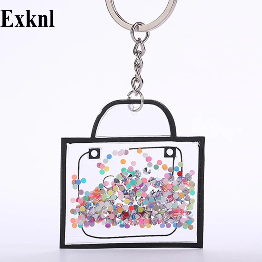 

Exknl Fashion Sheep Bag Key Chains ring For Women Bohemian Transparent Crystal Pendant Women Ethnic Keychain Bohe Jewelry Gift