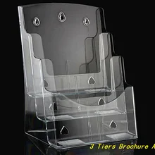 Прозрачный А4 3 Яруса Пластиковый Акриловый брошюрный буклет для брошюр, брошюр, дисплей, держатель, стойки, подставка для вставки листовок, Рабочий стол