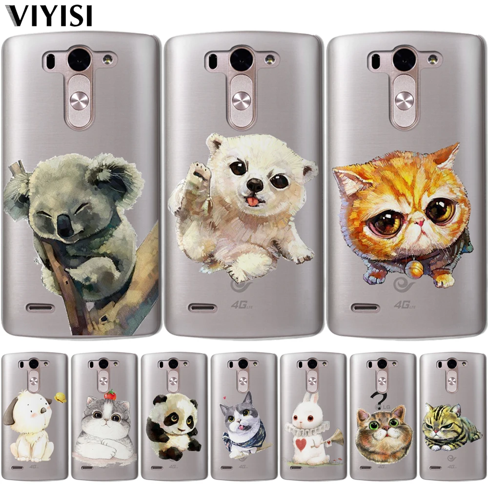 

Cute Animal Phone Case For LG G4 G5 G6 X Power 2 X Screen Q6 Q8 k4 K7 K8 K10 2017 Cat panda koala Cover Cases Coque Etui