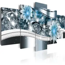 5 панелей 5D Diy Полная квадратная Алмазная картина "абстрактные цветы" мульти-картина комбинация 3D вышивка комплект домашнего декора