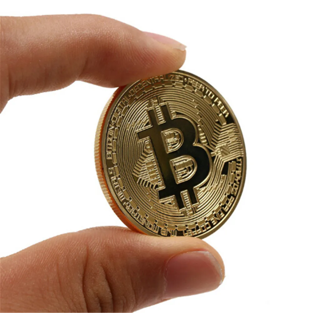 Or/argent plaqué Bitcoin à collectionner BTC pièce Pirate trésor accessoires jouets pour la fête d'halloween