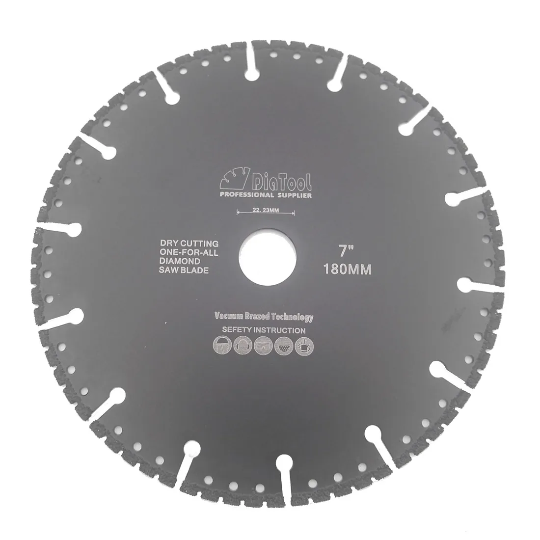 DIATOOL 7" Vacuum Brazed Diamond Demolition Blade Multi Purpose Fire