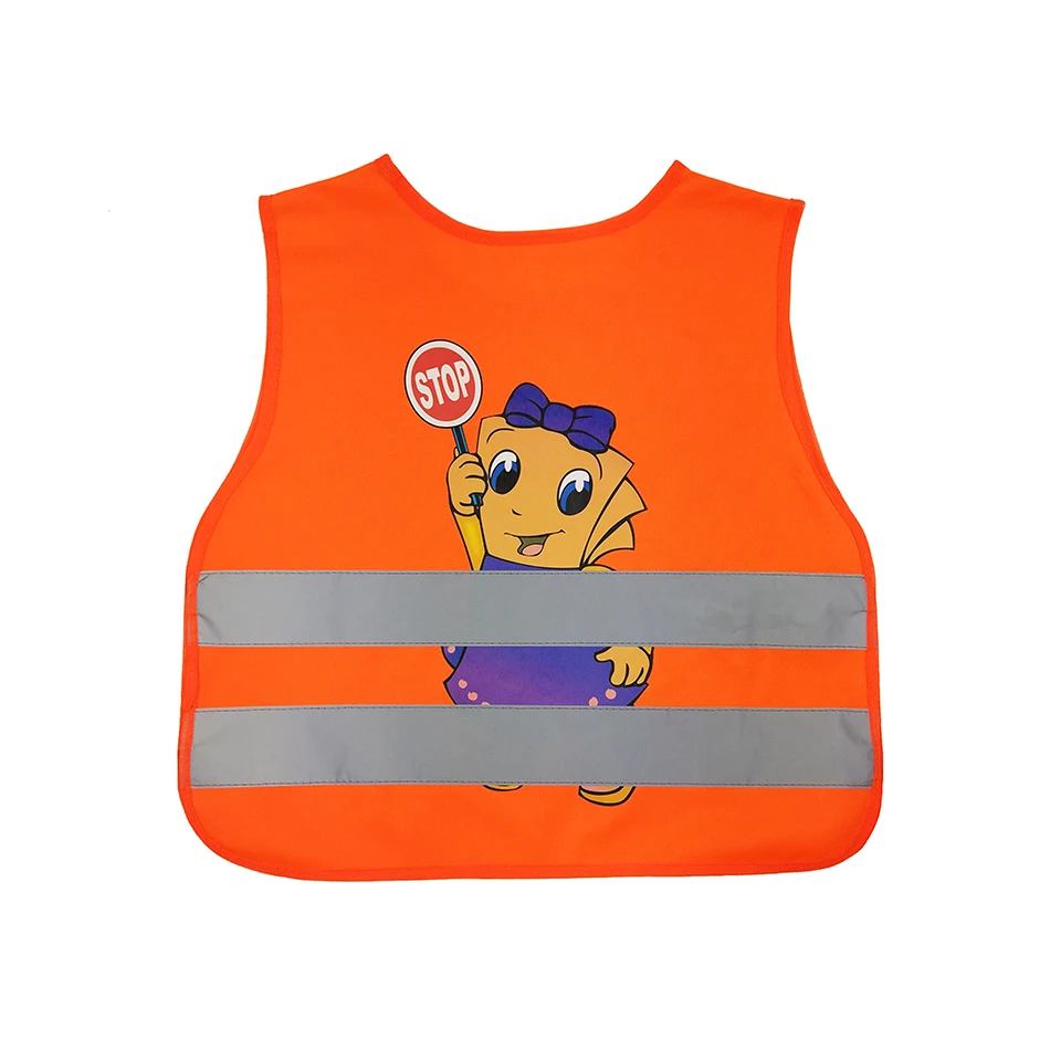 Cartoon Kids Reflective Safety Vest School Children Training Breathable Vest Adjustable Elastic Side