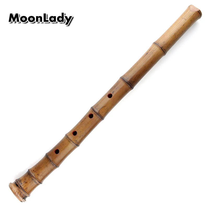 D Key Bamboo Shakuhachi Flute 5 Holes Brown Japanese Musical