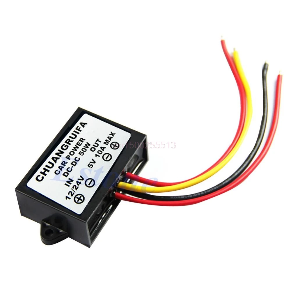 

Waterproof DC 12/24V to 5V 10A 50W Buck Step-Down Converter Module Car Power