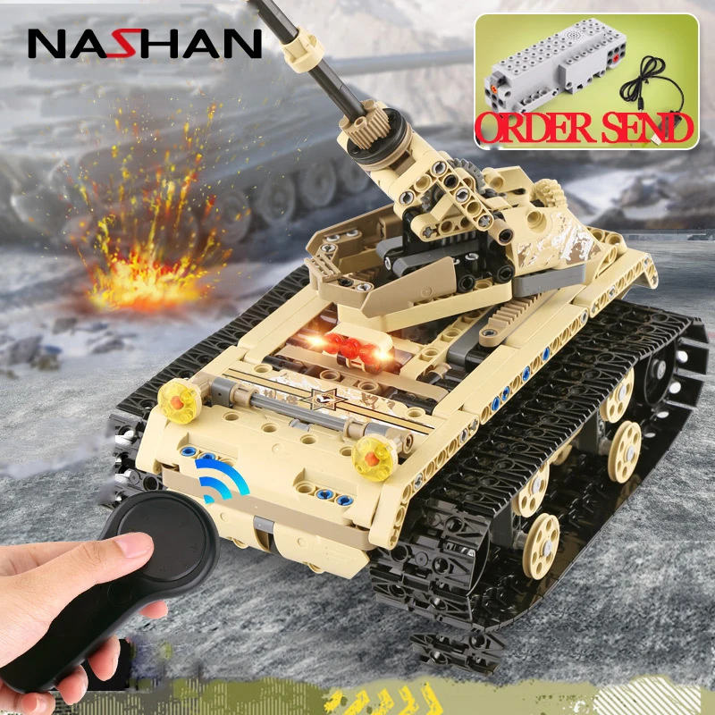 

Nashan Motors Drive Rechargeable RC Car Bricks Technic Building Blocks Remote Control Car Boys Educational Toys For Children