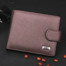 Men's wallet Fashion genuine leather Men Wallet with Coin Bag Zipper Money Purses Dollar Slim Buckle Wallet Buckle wholesale 468